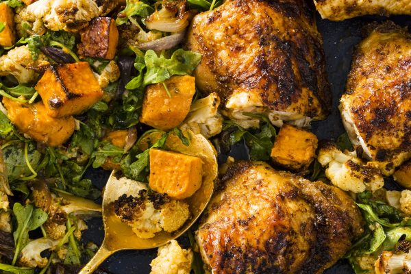 A Peruvian-inspired marinade livens up this one-pan weeknight chicken dinner