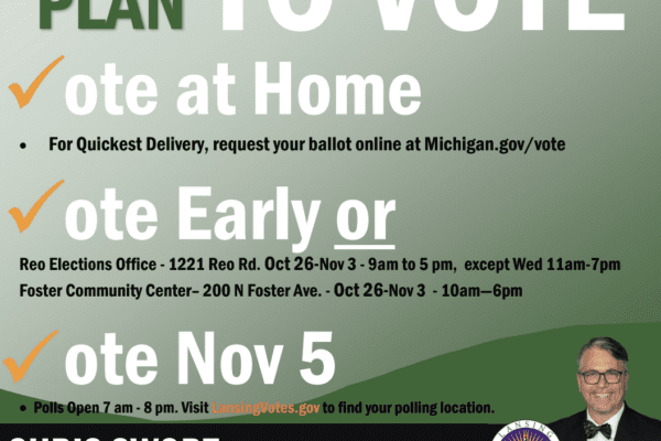 Lansing City Clerk Chris Swope mails out over 21,000 absentee ballots and announces late hours, Early Voting Details for the Presidential Election