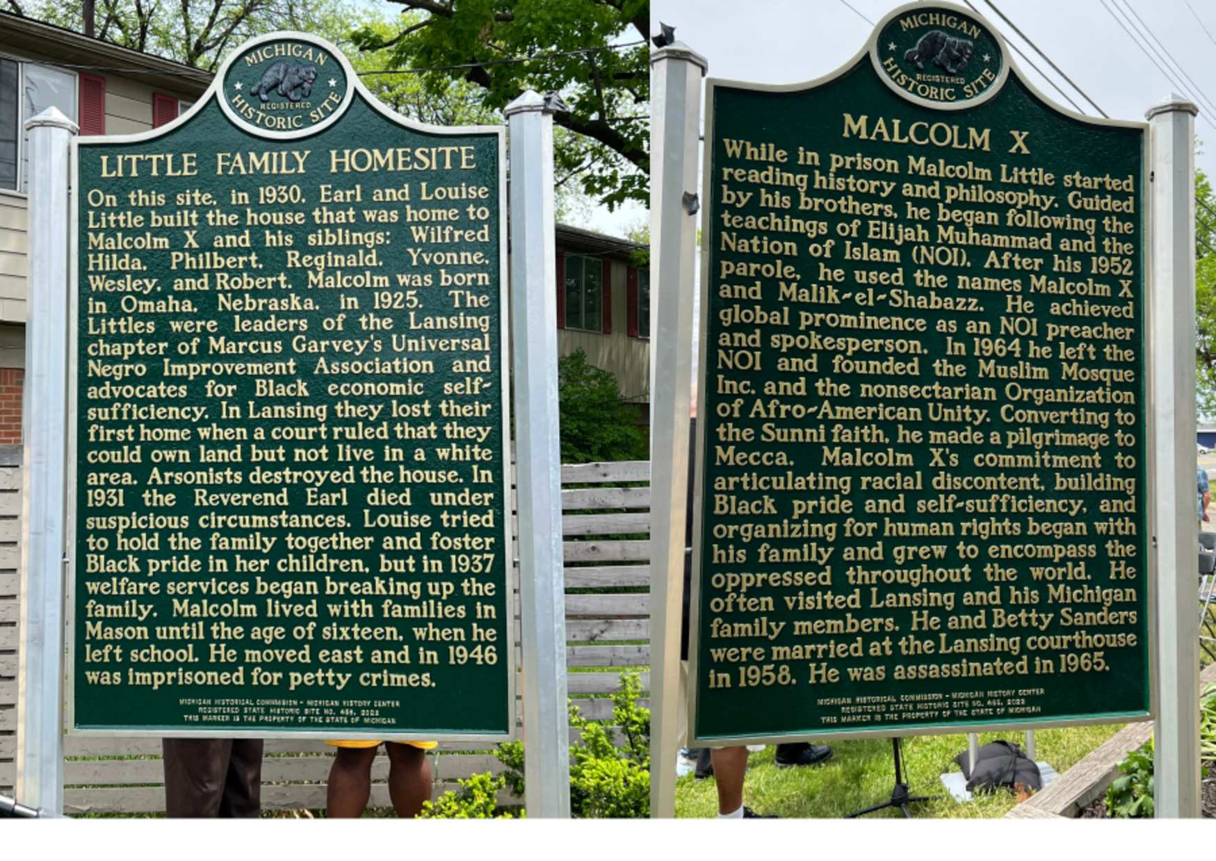 News Spotlight: A Michigan Historical Site – Unveiling of the Little Family Homesite and Malcolm X (Little) Marker photo of Malcolm X marker