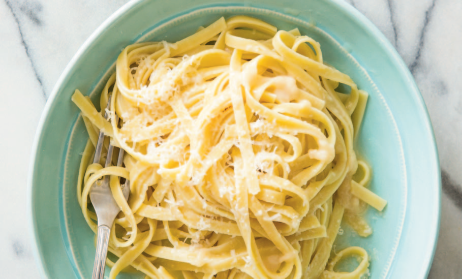 A handful of ingredients transform into perfect, creamy, cheesy pasta Cheesy Pasta
